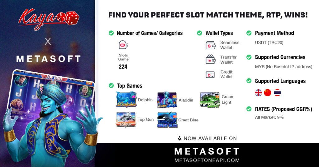 918Kaya slot games integrated via Metasoft Slot Game API with seamless wallet and USDT TRC20 payment support