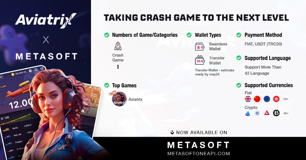 Aviatrix crash game available on Metasoft